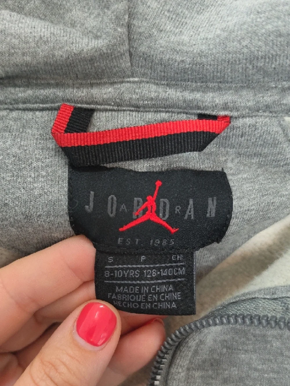 Nike Jordan Kids Gray Full-Zip Hoodie Sweatshirt